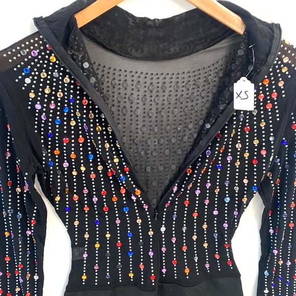 (A8) Radiant Slay Rhinestone Bodysuit, Size XS, NWT - Picture 11 of 16